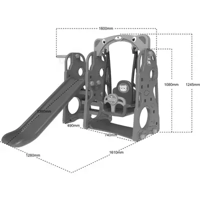 Zjeżdżalnia Huśtawka Koszykówka 3w1 Zielona