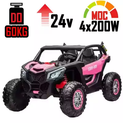 Buggy na akumulator XB-2118 XXL Duża różowa terenówka 24V 4x200W