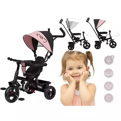 Rowerek trójkołowy Momi Iris Różowy z obracanym siedziskiem 5w1