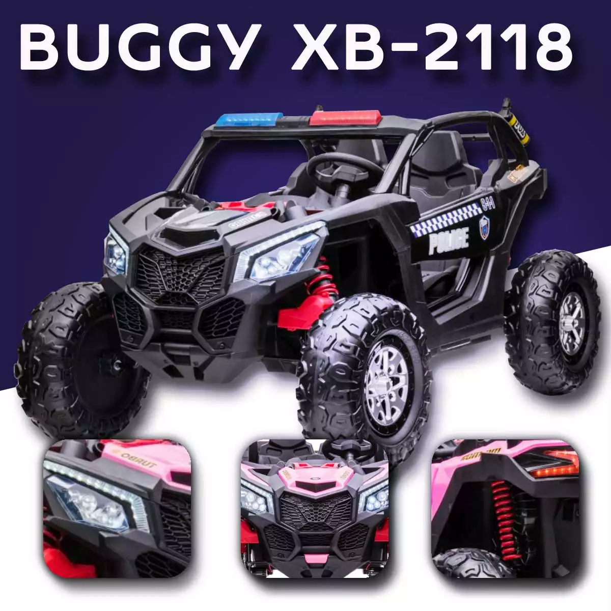 Mocne auto na akumulator dla dzieci XB-2118 XXL Duża Czarna
