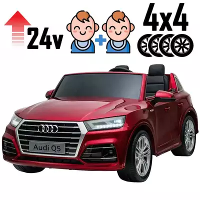 Duże dwuosobowe Audi Q5 dla dziecka XXL Czerwony Lakier 4x90W
