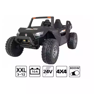 Duży terenowy Buggy SX1928 24V Clash 4x200W Czarny Podwójny akumulator 10Ah