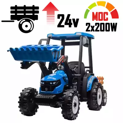 Duży traktor na akumulator z ładowarką Power Titan Blue 24V 400W