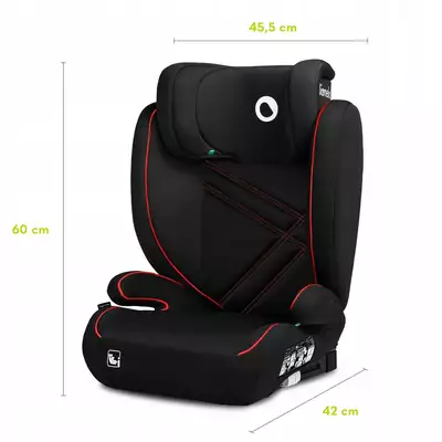 Lionelo Hugo i-Size Sporty Black Red 15-36kg
