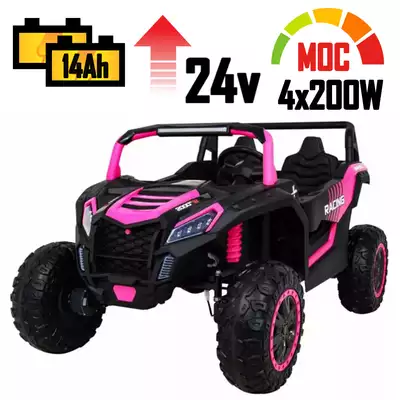 Mocny Buggy dla dzieci ATV A032 Różowy 4x200W Podwójny akku