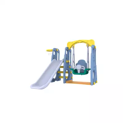 Zjeżdżalnia Huśtawka Koszykówka 3w1 Błękitna