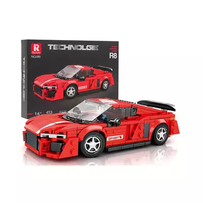 Zestaw Klocków Auto Sportowe Czerwone 413el.