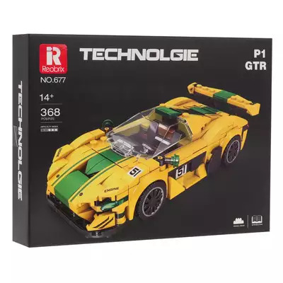 Zestaw Klocków Technicznych auto sportowe Żółte 368el.