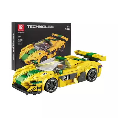 Zestaw Klocków Technicznych auto sportowe Żółte 368el.
