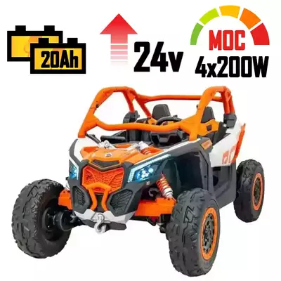 Mocne auto na akumulator dla dzieci Buggy Can-am Maverick DK-CA001 4x200W 24V20Ah Orange