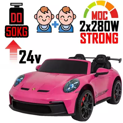 Sportowe 2 osobowe Porsche 911 GT3 560 W STRONG MP4 Różowy Lakier