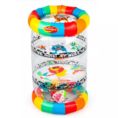 DUMEL DMUCHANY ROLER DO NAUKI RACZKOWANIA 44CM GRZECHOCZĄCE PIŁECZKI