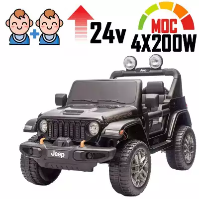 Duży Jeep Wrangler Rubicon Lift Czarny 4x200W ver 24V