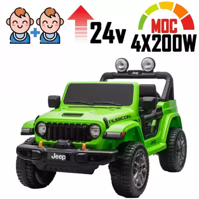 Duży Jeep Wrangler Rubicon Lift Zielony 4x200W ver 24V 9Ah