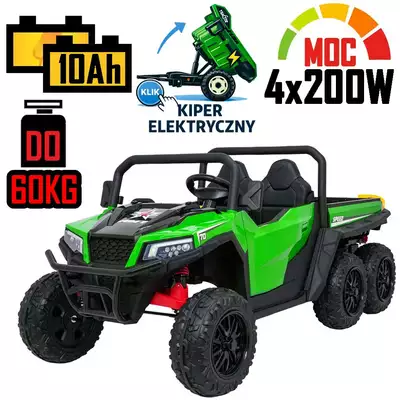 Olbrzymi Farmer Truck X-POWER XB-1038A 4x200W Zielony Elektryczny Kiper Powiększony akumulator 10Ah
