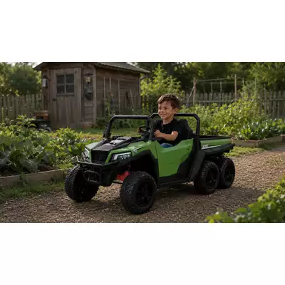 Olbrzymi Farmer Truck X-POWER XB-1038A 4x200W Zielony Elektryczny Kiper Powiększony akumulator 10Ah
