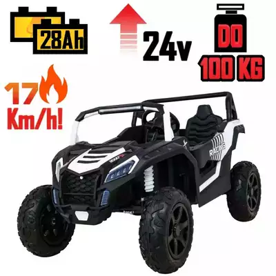 Potężny Buggy ATV Racing A032 Strong Biały do 100 kg! do 17 km/h  Podwójny akumulator Hamulec (1)