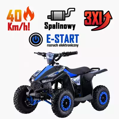 Quad dla Dzieci Spalinowy HighPer ATV11 E-Start 49cc Niebieski Elektroniczny Rozruch