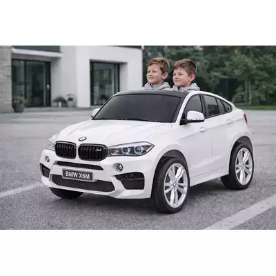 Duże autko na akumulator dla 2 dzieci BMW X6M XXL Białe