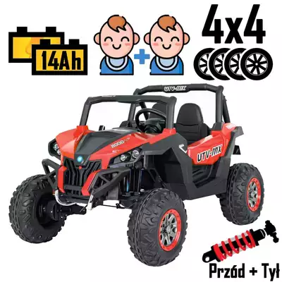 Buggy SuperStar 4x4 XMX603 MP3 Czerwony Dwuosobowy pojazd terenowy