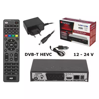 Dekoder turystyczny DVB-T HEVC Opticum / Wersja 12V złącza