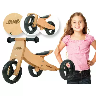 Milly Mally Jake Natural Drewniany Rowerek biegowy 2w1