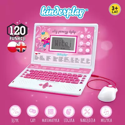 Laptop edukacyjny Kinderplay Pink zalety