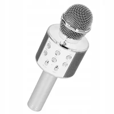 Mikrofon bezprzewodowy Karaoke Bluetooth Srebrny