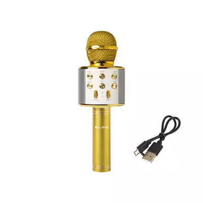 Mikrofon bezprzewodowy Karaoke Bluetooth Złoty