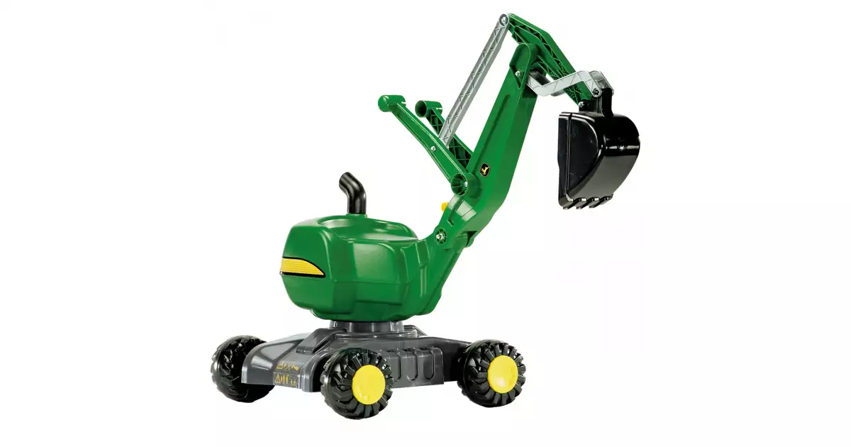 RollyToys 421169 Rollydigger Komatsu (jouet de sable, couleur gris/jaune, pour enfants de 3 à 8 ans, verrouillage automatique