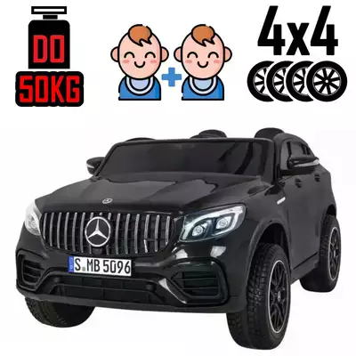 Duży samochód dla 2 dzieci Mercedes GLC63S XXL Czarny do 50 kg 4x4