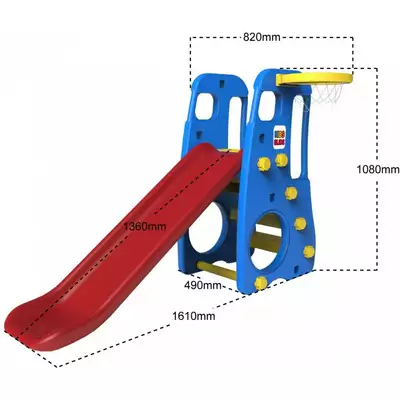 Duża zjeżdżalnia huśtawka koszykówka 3w1 Słonik 160 cm + Piłka