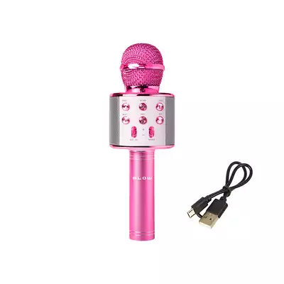Mikrofon bezprzewodowy Karaoke Bluetooth Różowy