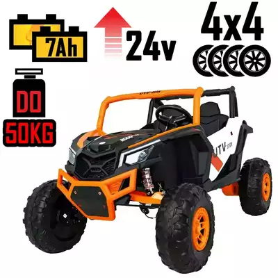 Buggy dla dzieci UTV-MX XMX613 Pomarańczowy 24V Duża terenówka 4x4