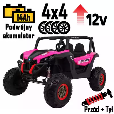 Buggy na akumulator SuperStar 4x4 XMX603 MP3 Różowy Dwuosobowy pojazd terenowy