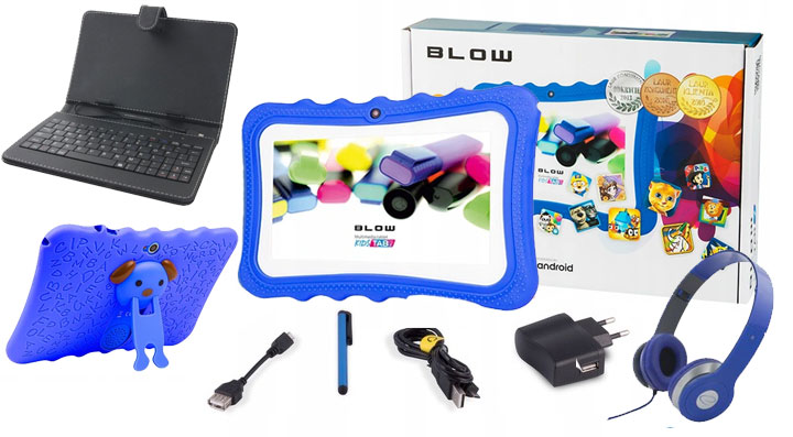Tablet Edukacyjny dla dzieci KidsTab 7.4 Niebieski z klawiaturą