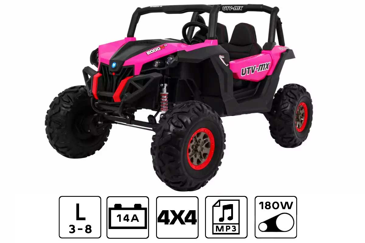 Buggy na akumulator SuperStar 4x4 XMX603 MP3 Różowy Dwuosobowy pojazd ...