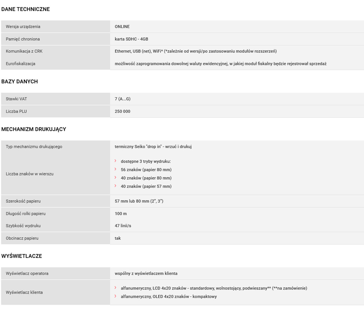 Drukarka fiskalna Thermal XL 2 ONLINE wersja standard